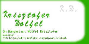 krisztofer wolfel business card
